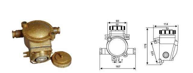 250V 16A Brass marine explosion-proof socket for ship sailing IP56