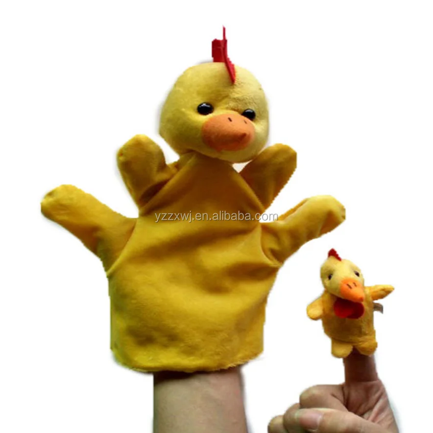 Free Sample Cute Cartoon Hand Puppet Baby Kid Animal Toys Finger Puppet