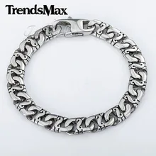 Mens Biker 316L Stainless Steel Bracelet Marina Chain HB19
