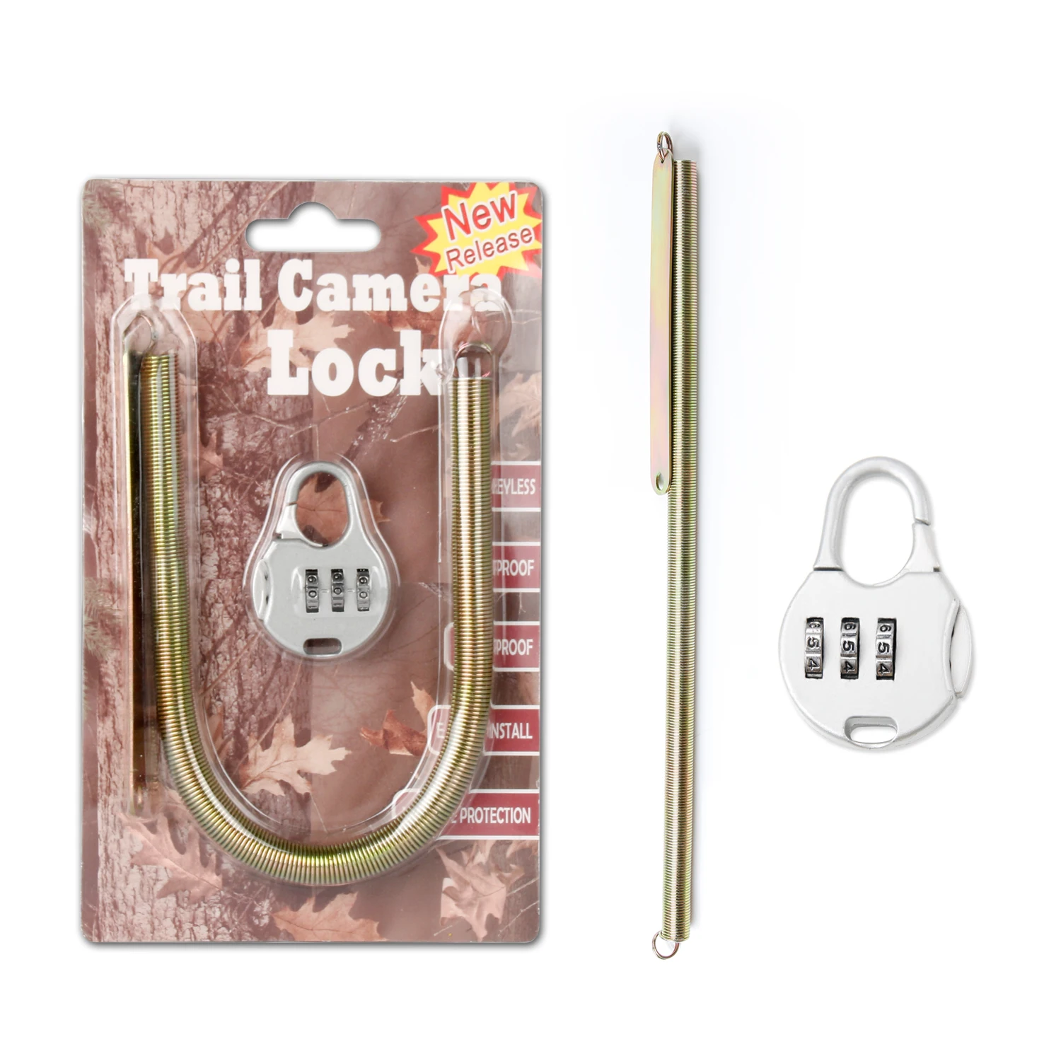 Trail Camera Lock With Adjustable Cable Length For Game Camera