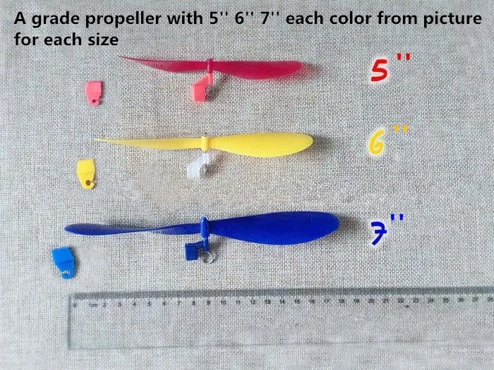 Rubber Band Powered Propeller 7inch With Metal Hook And The Plastic