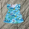 2019 girls hot sale clothes dress children used ocean blue style dress