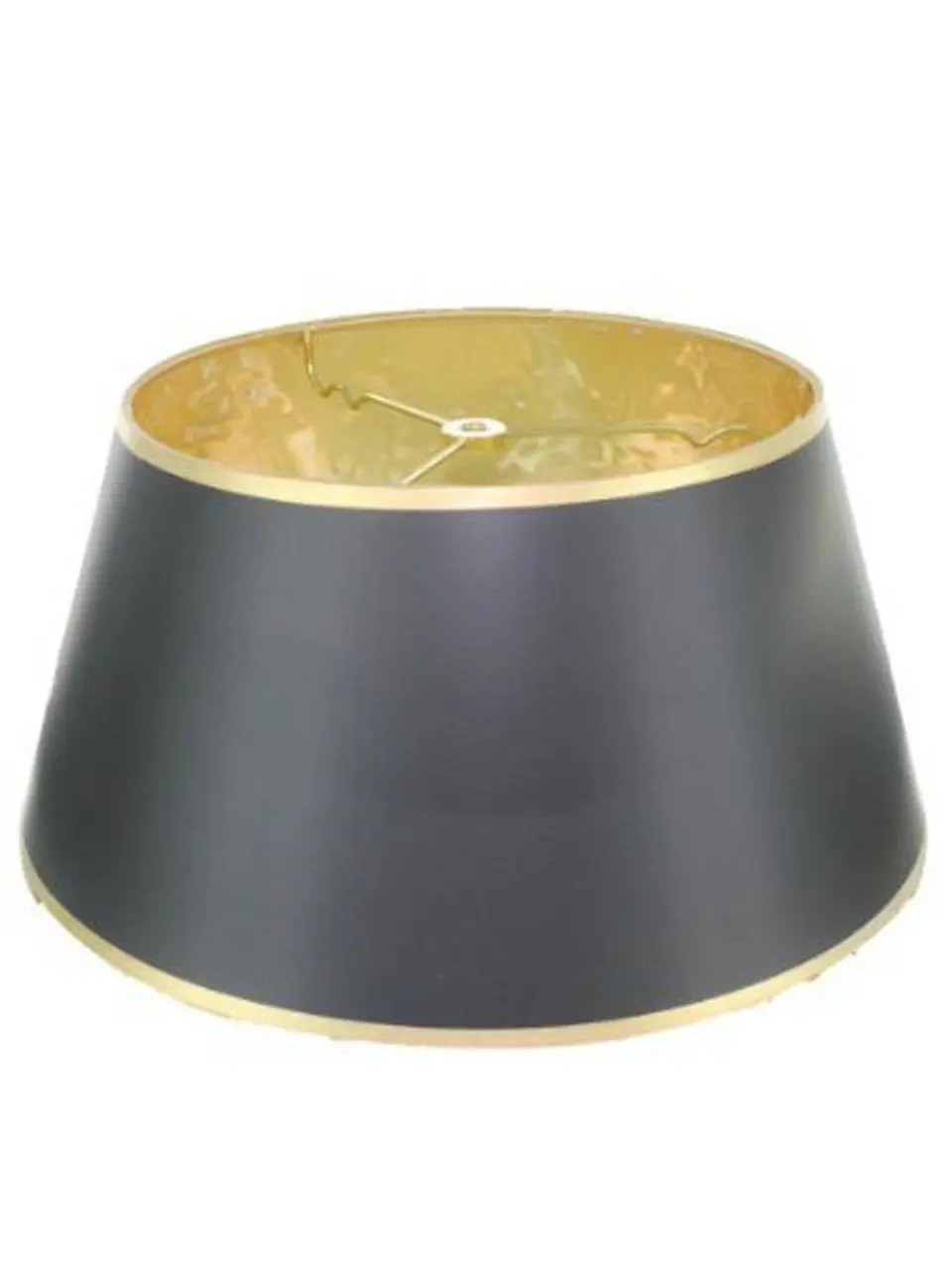 Upgradelights Black with Gold Shallow Oval 12 Inch Vintage Bouillotte Style Lampshade (Black with Gold)