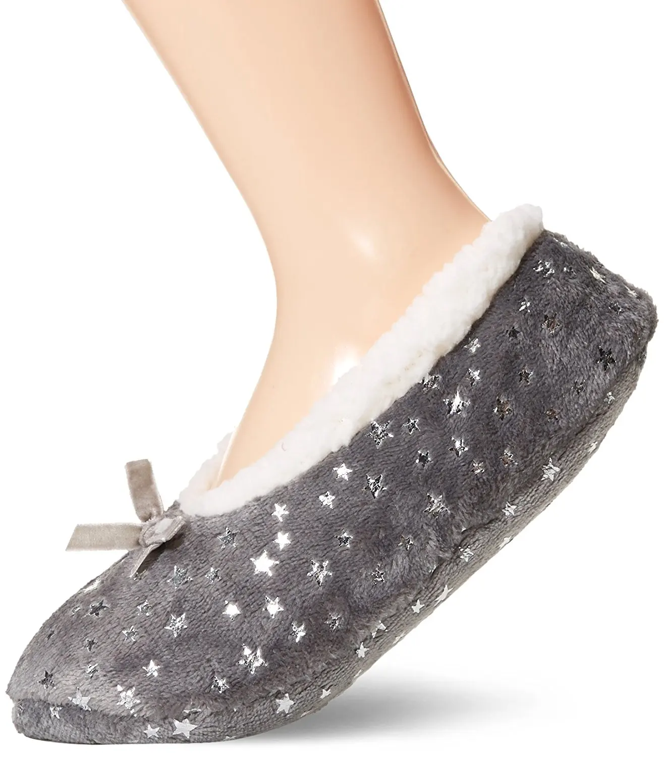 Toes in A Blanket Women's Ladies indoor slipper socks with bowtie and shinny points