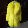 2018 New Design Black Fur Jacket Women Long Modern Coat Real Long Hair Goat Fur Coats