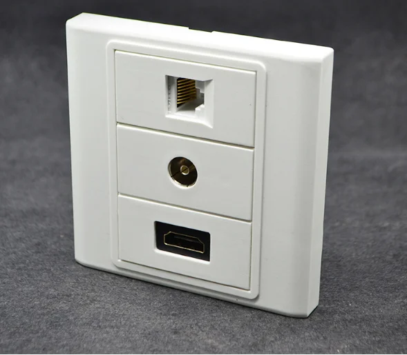 Popular Smart Home 3 Port Modular Face Plate Rj45 Usb Hdmi Wall