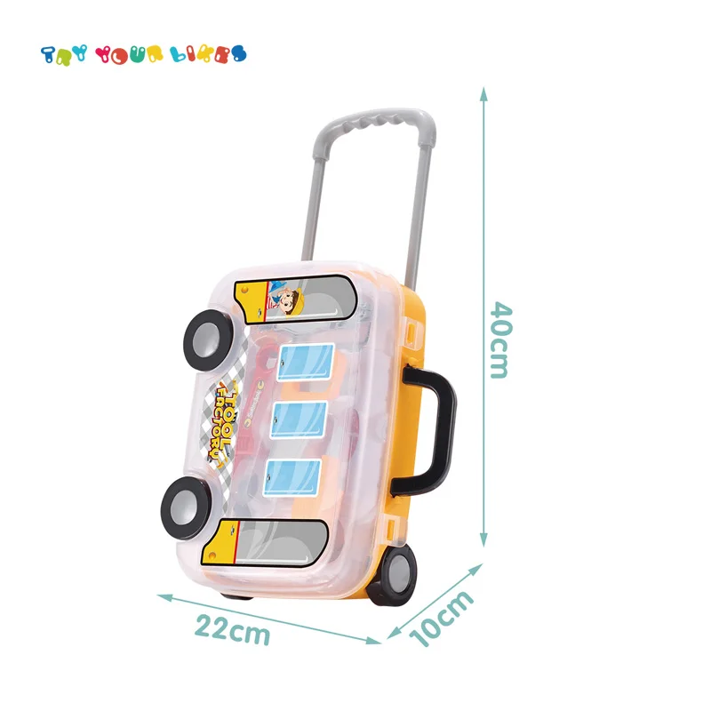 Amazon hot sale kids pretend play set tool kit trolley suitcase toy