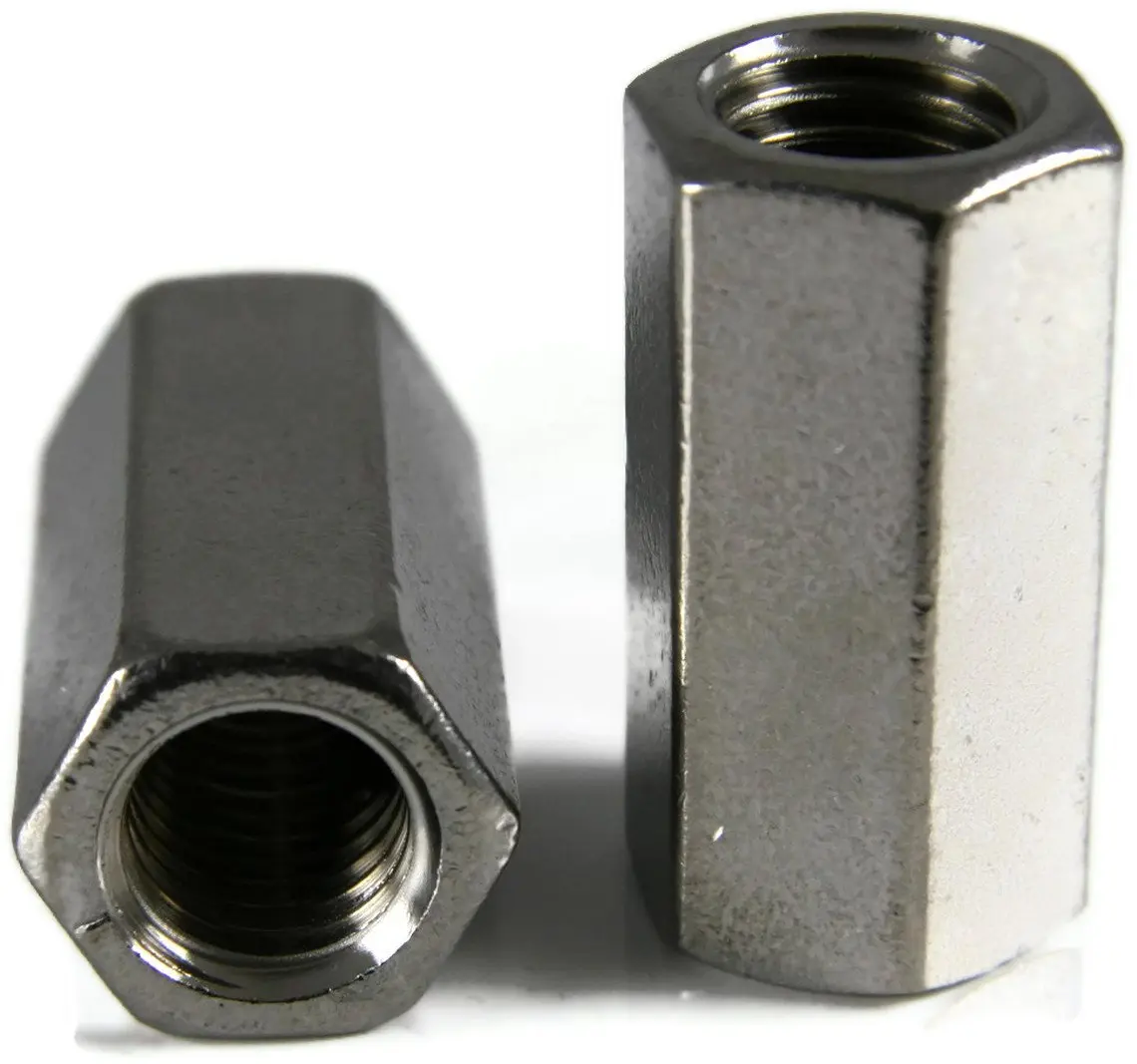 Coupling Nut Hot Dipped Galvanized - 5/16"-18 (1/2" F x 1-3/4" L) - Qty-100