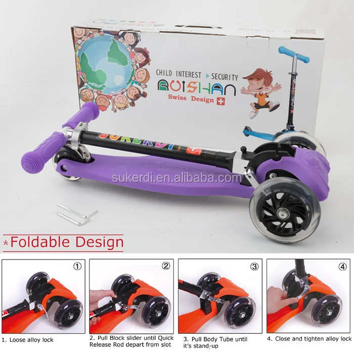 Cheap Price High Quality Kids Scooter 3 Wheel Plastic Body Scooter Wide