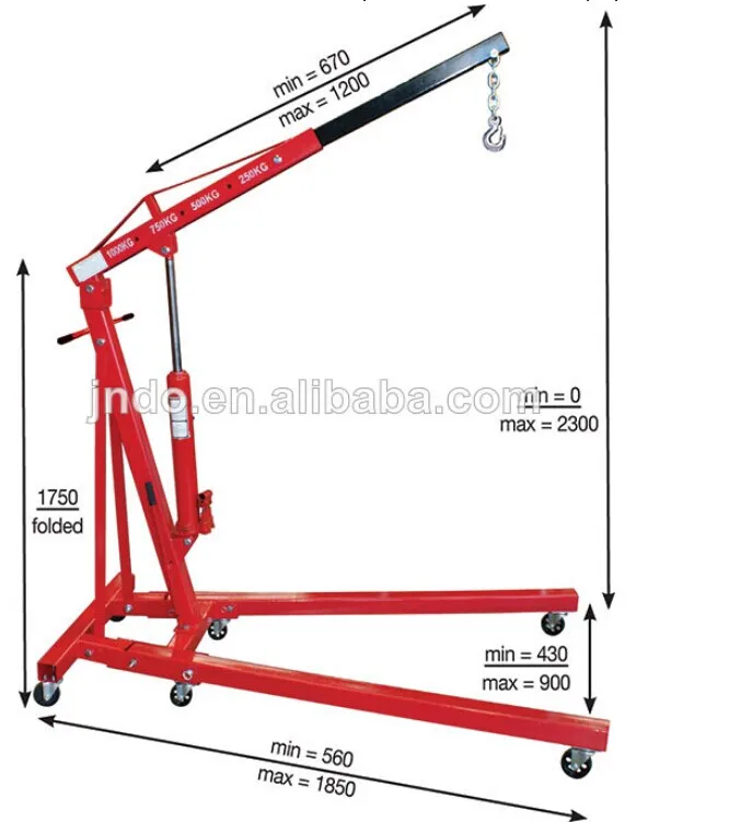 China Factory Price Ce Approved 2ton Manual Hydraulic Jack Engine Crane