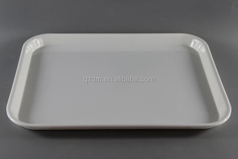 White Melamine Holder Plastic Square Tray Tableware