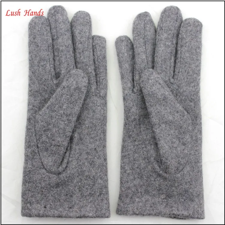 2016 ladies woolen top hand gloves winter with fur