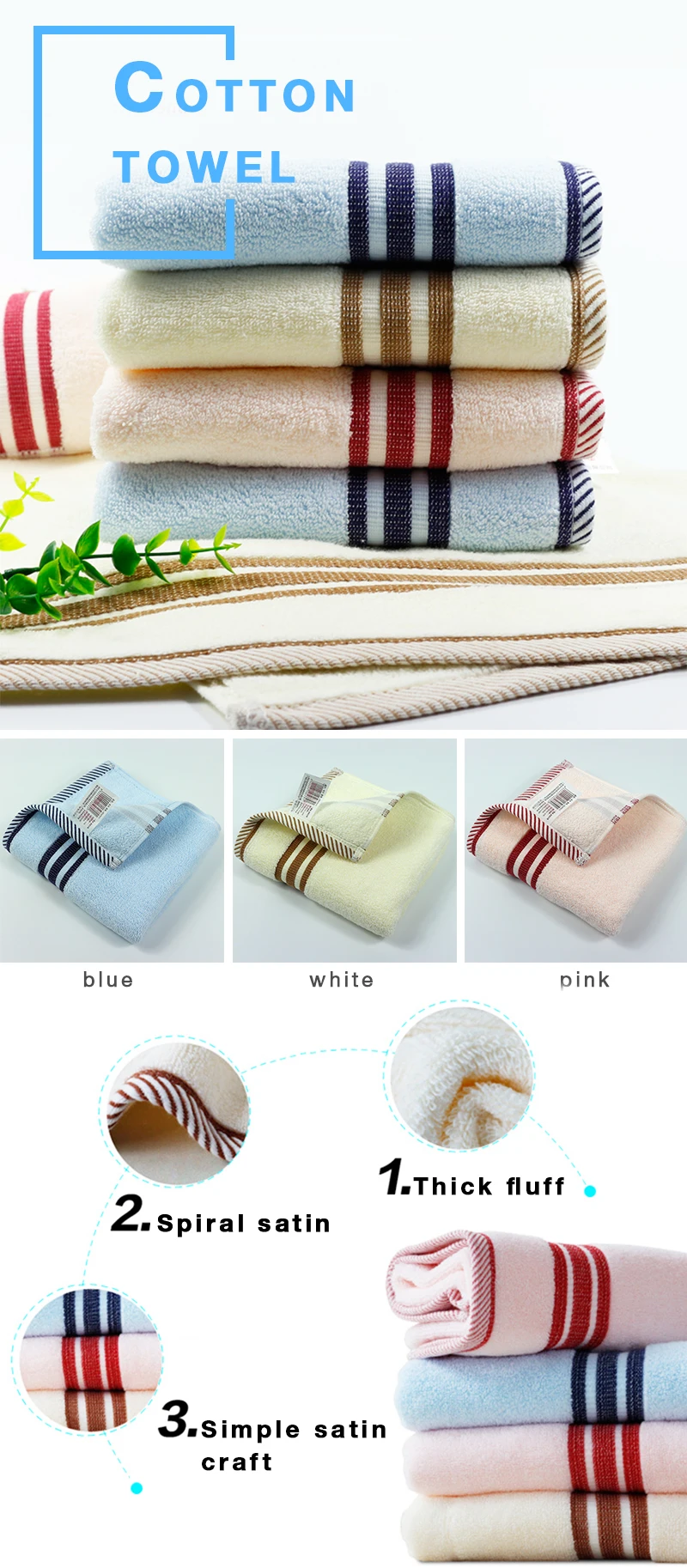 Wholesale Jacquard Embroidery Pattern Home Cotton Face towel