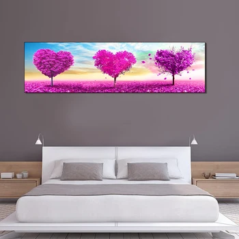 Large 1 Piece Canvas Wall Art Love Heart Shaped Trees Picture Modern Canvas Painting Artwork Printed Romantic Home Bedroom Decor Buy Large 1 Piece