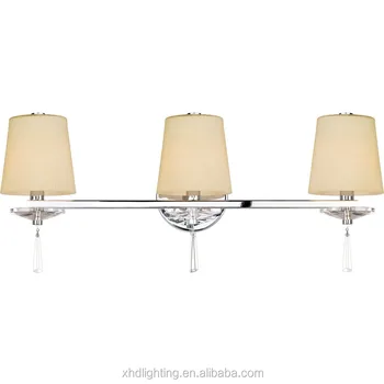 3 Lights Chrome Finish Bathroom Vanity Sconce Creme Shades 3 Lights Chrome Finish Bathroom Vanity Sconce Creme Shades Incandescent Luminaire Hd1303592