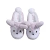Winter indoor plush slippers cute fox warm indoor cotton slippers rabbit down slip-resistant indoor slippers