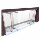 Automatische frameloze vouwen glazen deuren buitenkant entry patio deuren systeem prijs