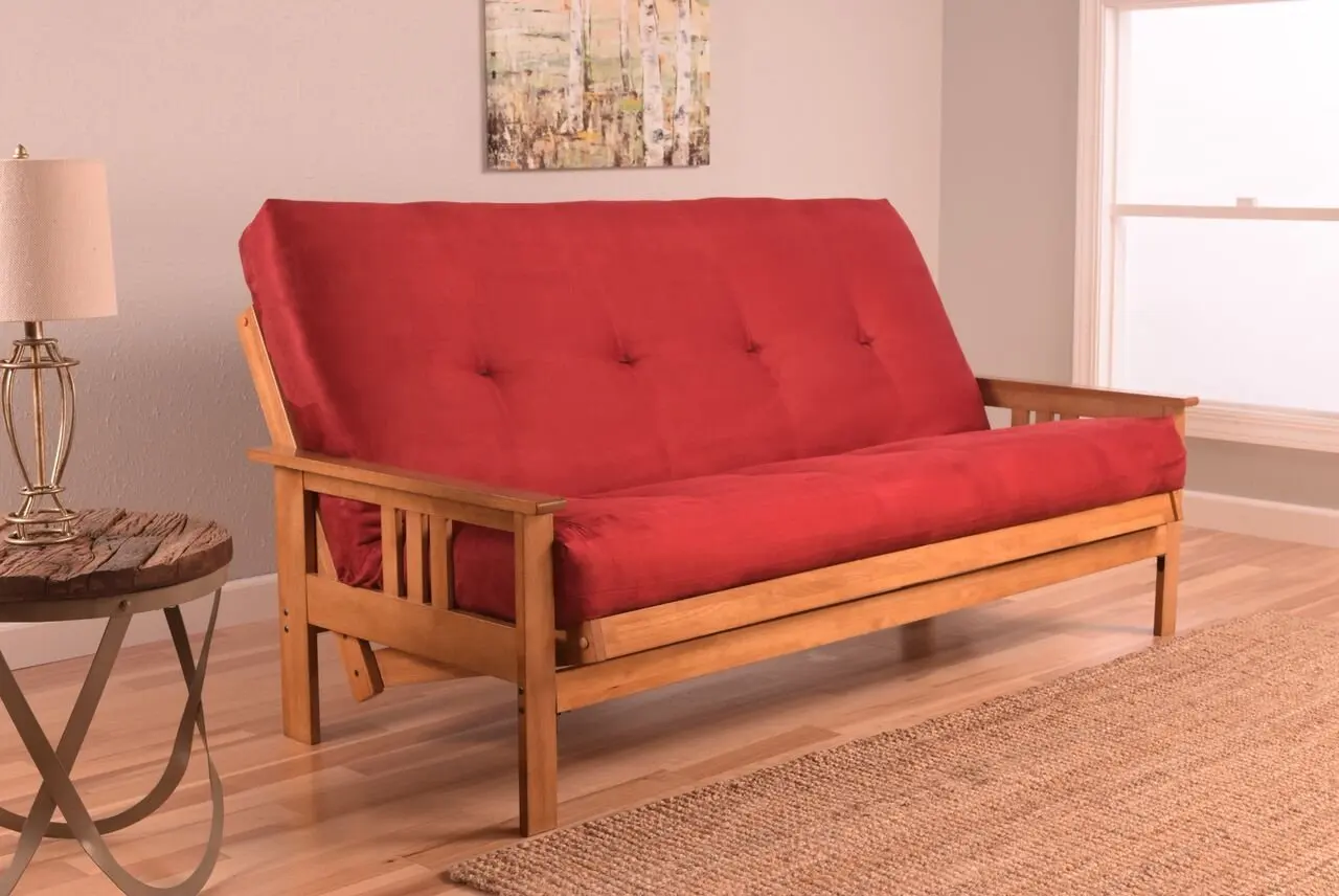 Cambridge Full Size Futon Sofa Bed Honey Oak Wood Frame Cambridge Full Size Futon Sofa Bed