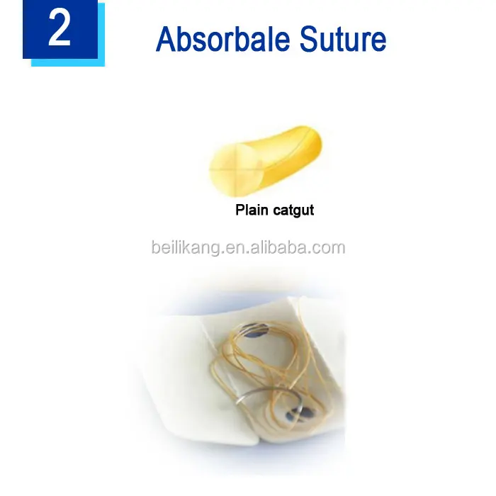 High Quality Medical Consumables Disposable Absorbable Plain CATGUT Surgical Suture Thread With Needle