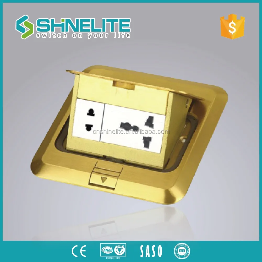 Floor Socket 5 Hole Round Copper,Multiple Plug Waterproof Electrical