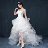 2019 sexy short front long back wedding dress manufacture china lace wedding dress with long tail