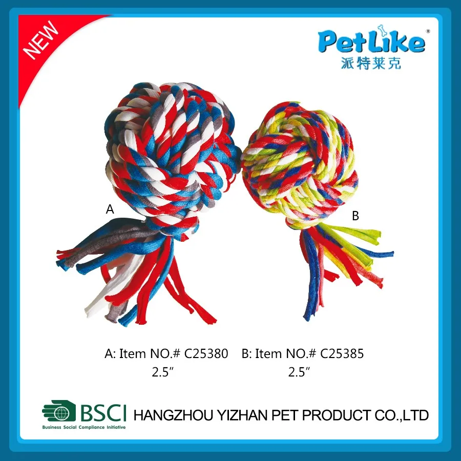 Tshirt Cloth Twisted Ball Rope Pull Toy Pull String Ball Toys