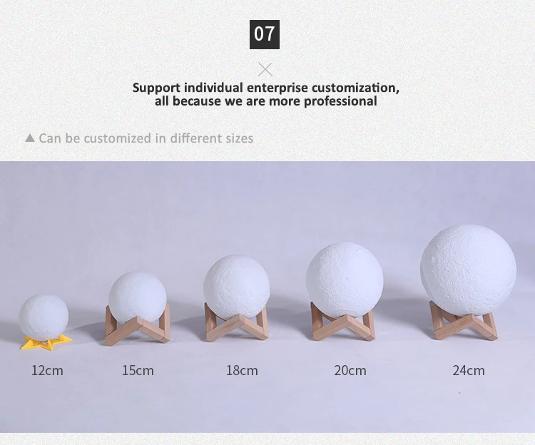 16 colors RGB Remote control romantic 3D print LED luminous full moon light decorative lamp night light