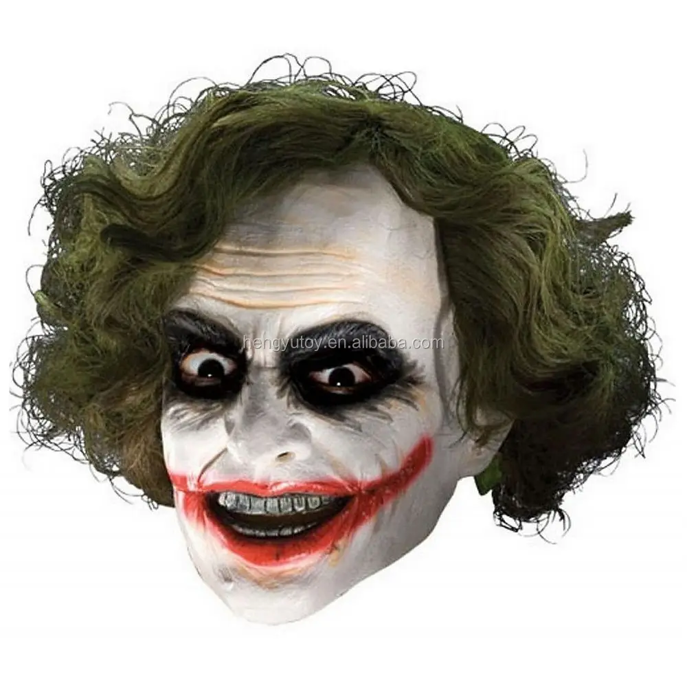 Realistic Joker Mask With Hair Child Boys Dark Knight Halloween Costume ...