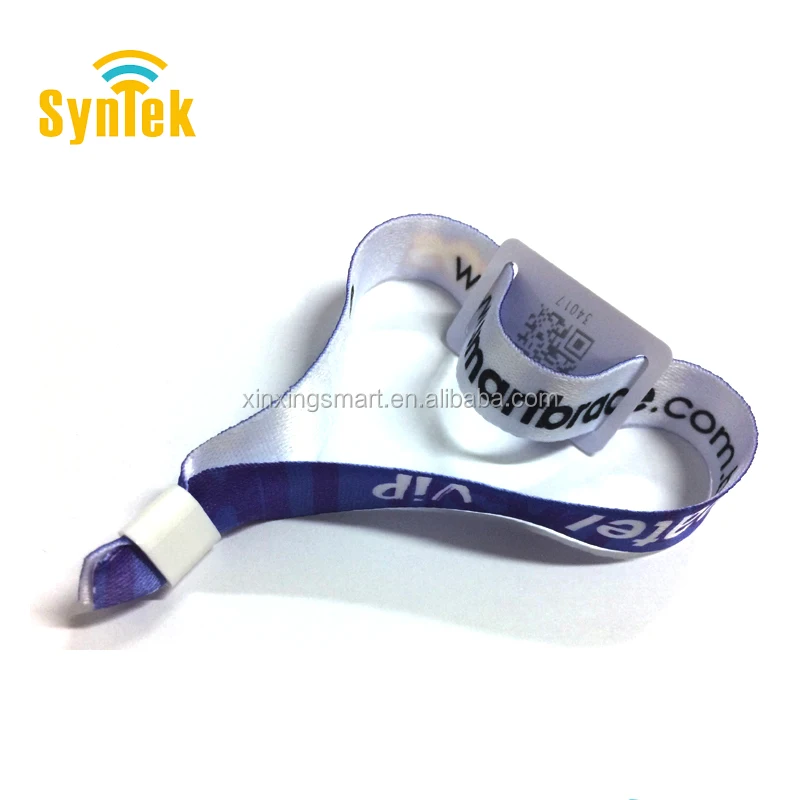 Custom Fabric Payment 13.56MHz RFID NFC Chip Woven Wristband for Event