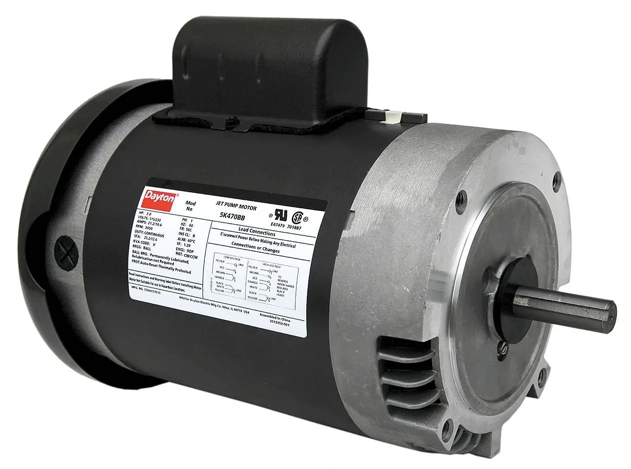 to Volts Jet Pump Degrees/_Fahrenheit Amps, 3//4hp Dayton 3N088 Motor