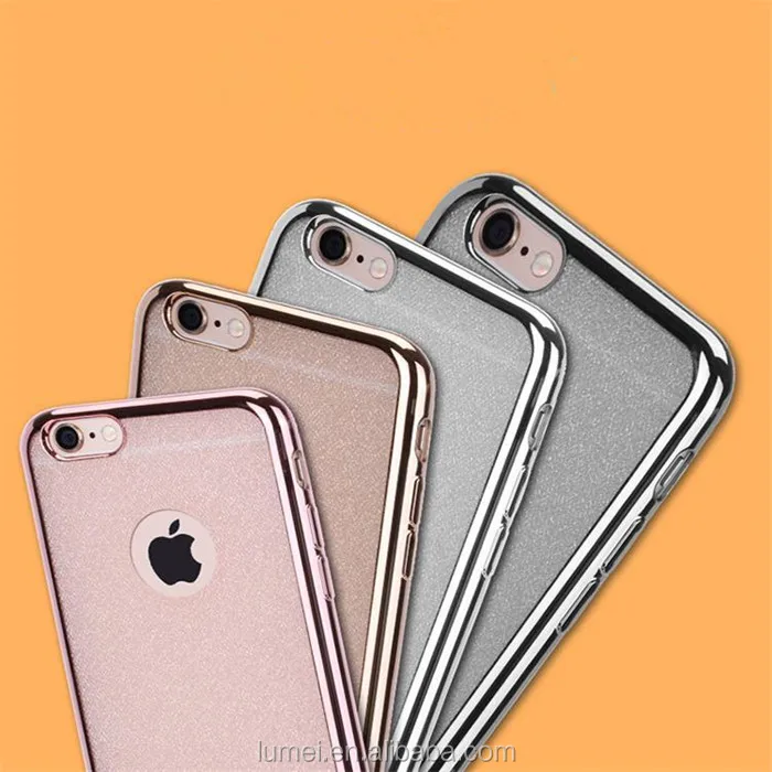 2016 New design Colorful Bling Glitter TPU Mobile Cover Case For iPhone 6 plus