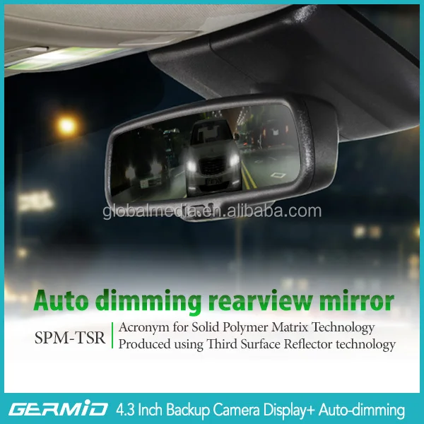 4.3 Inch Car Rear View Mirror Monitor With Optional Auto Dimming