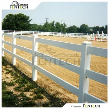 Fentech White 3 Rail Pvc Fence Used For Horse Riding Arena - Buy Pvc ...