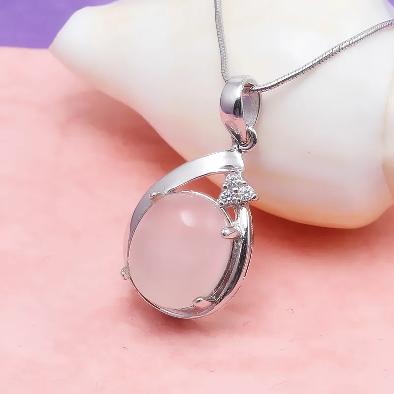 Xd P944 925 Sterling Silver Oval Interface Pendant Gemstone Bottom