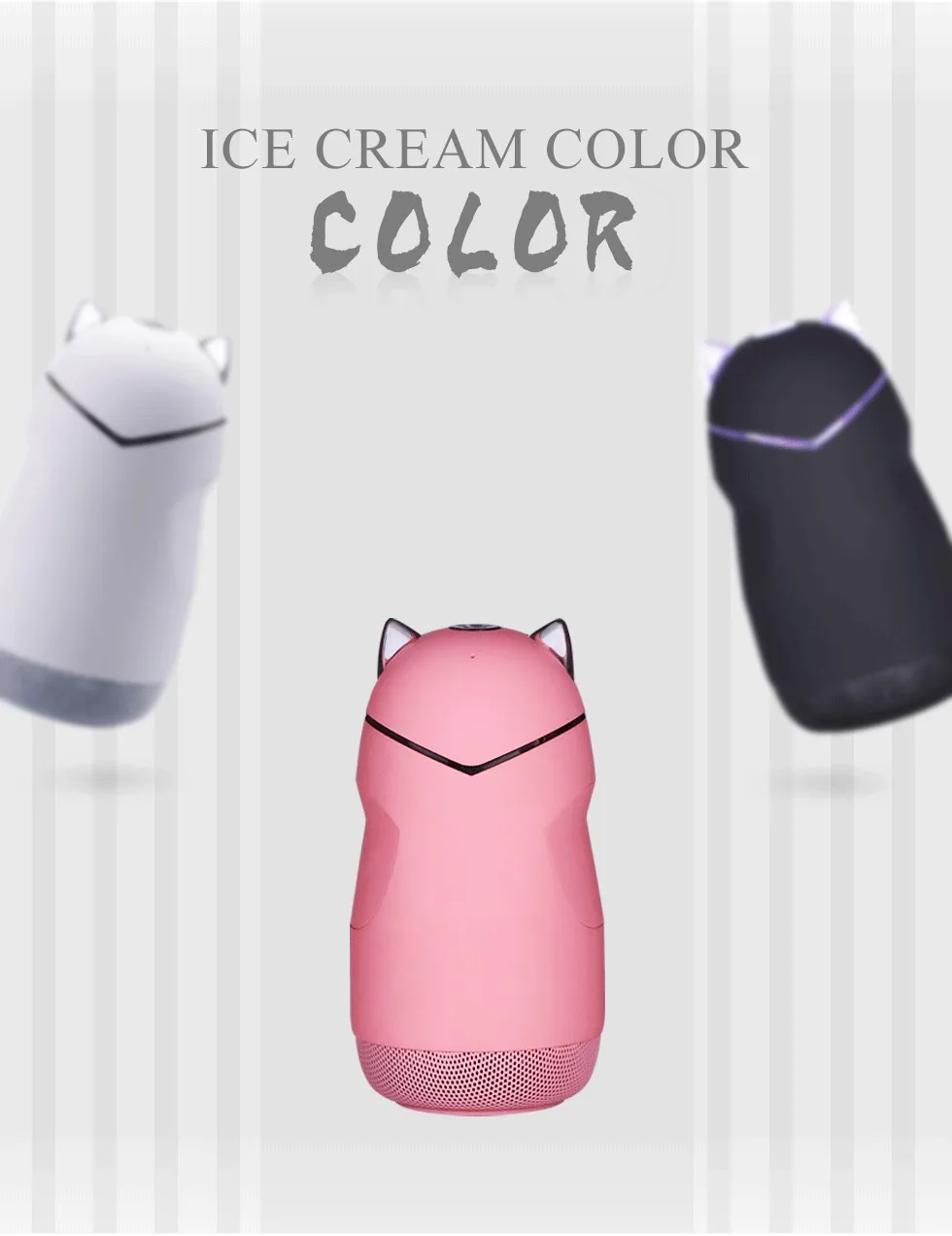 2019 new design gift promotion cute mini speaker cat style portable bluetooth speaker support bluetooth/TF card/hands-free call - ANKUX.COM