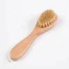 Natural wooden and boar bristle cleansing face brush