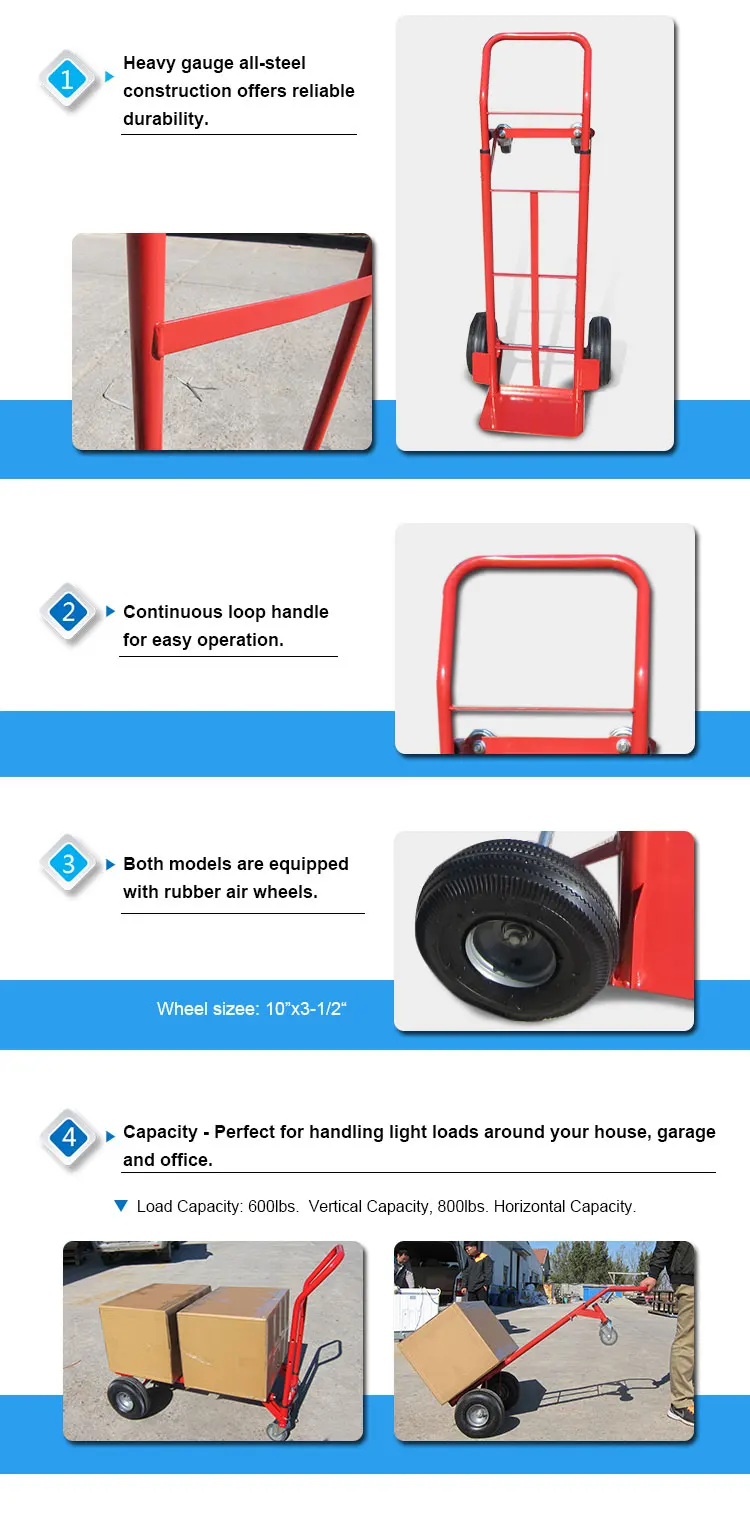 High Quality Heavy Duty Climbing Hand Trolley Size Hand Cart For Travel