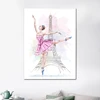 Watercolor Paris Tower Ballet Girl Wall Art Canvas Painting Nordic Posters And Prints Cartoon Wall Pictures For Kids Room Decor