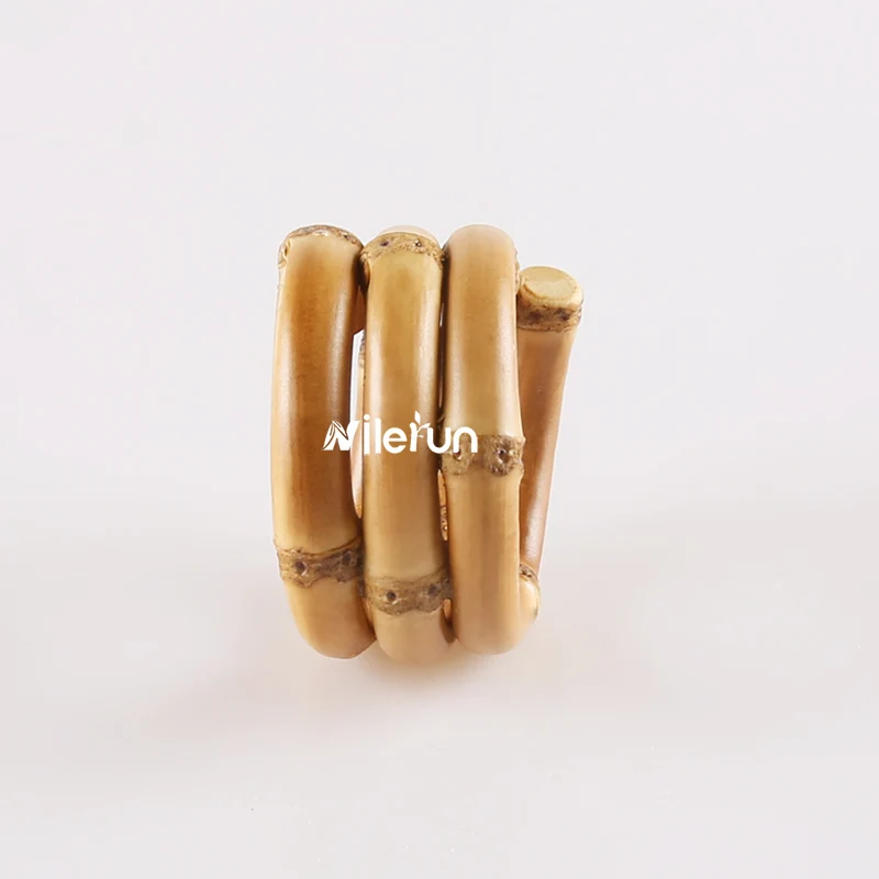 Wide Three Rings Round Circle Bamboo Root Triple Napkin Ring For Restaurant Buy Bamboo Napkin