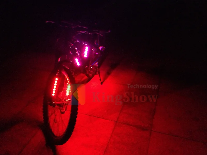 6pc PINK 3.7V led flash bike light decorate light kit with recharger battery with CE rohs