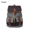 Fashionable cross stripe design durable canvas backpack for women outdoor school canvas backpack bags