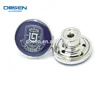 Shiny nickle free shank button, spray paint logo laser out effect covered with transparent organic fashion jeans button.