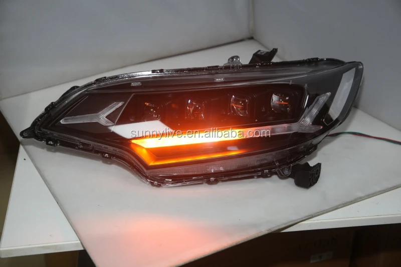 Full led headlight For HONDA for Fit Jazz 2014-2016 year  Black Housing JC