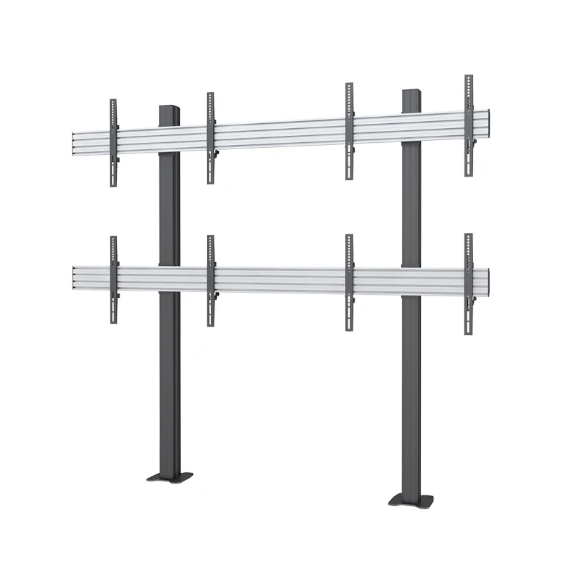 Quad Monitors Stable Wall Mounted TV Holder With Cable Management