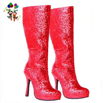 red fancy dress boots