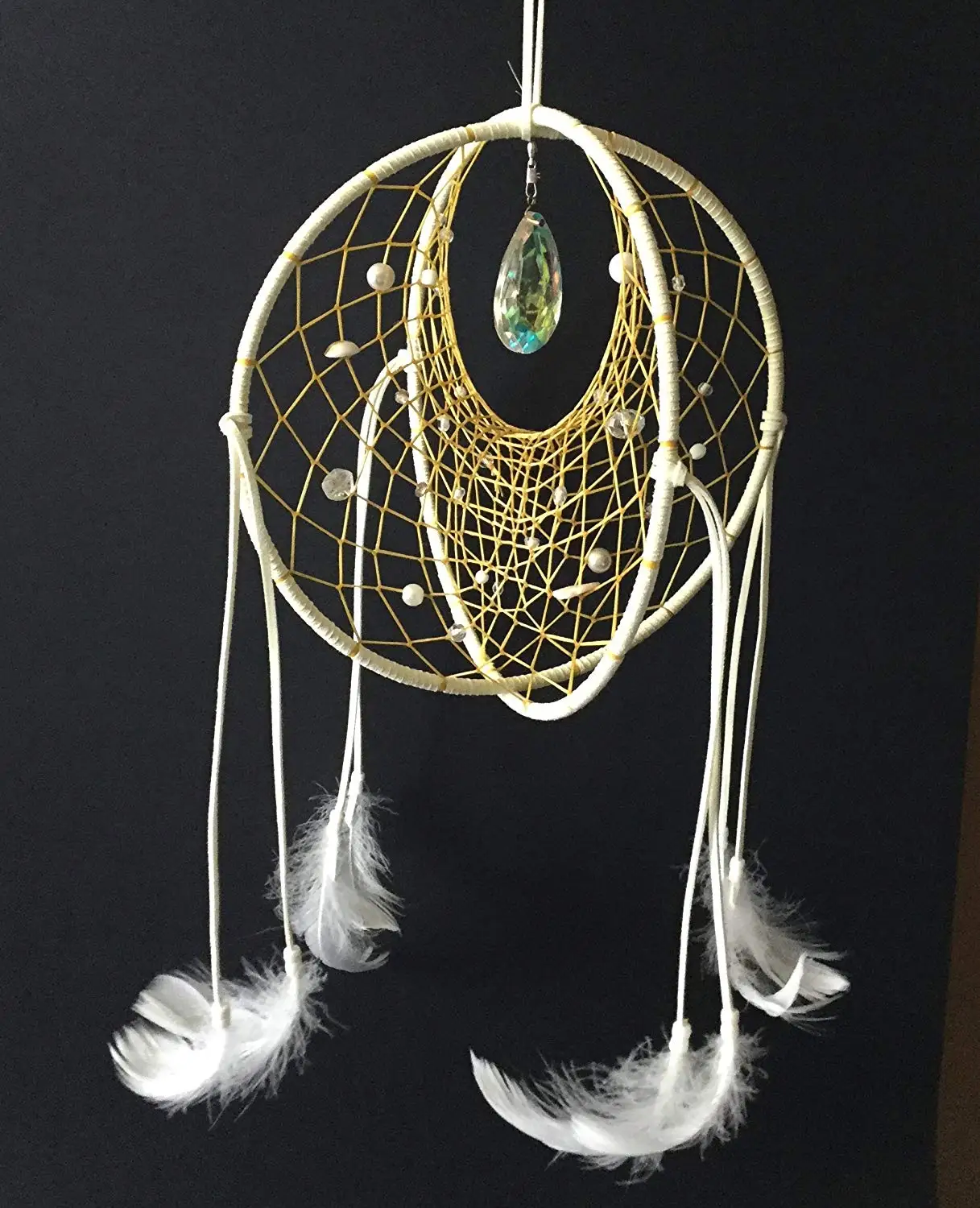 blue and white dream catchers