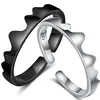Fashion new off-site love couple ring men and women two-in-one opening wave curve combination ring
