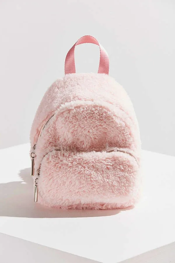 pink fluffy backpack