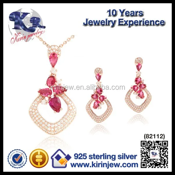 High quality 925 sterling silver dubai gold jewelry set