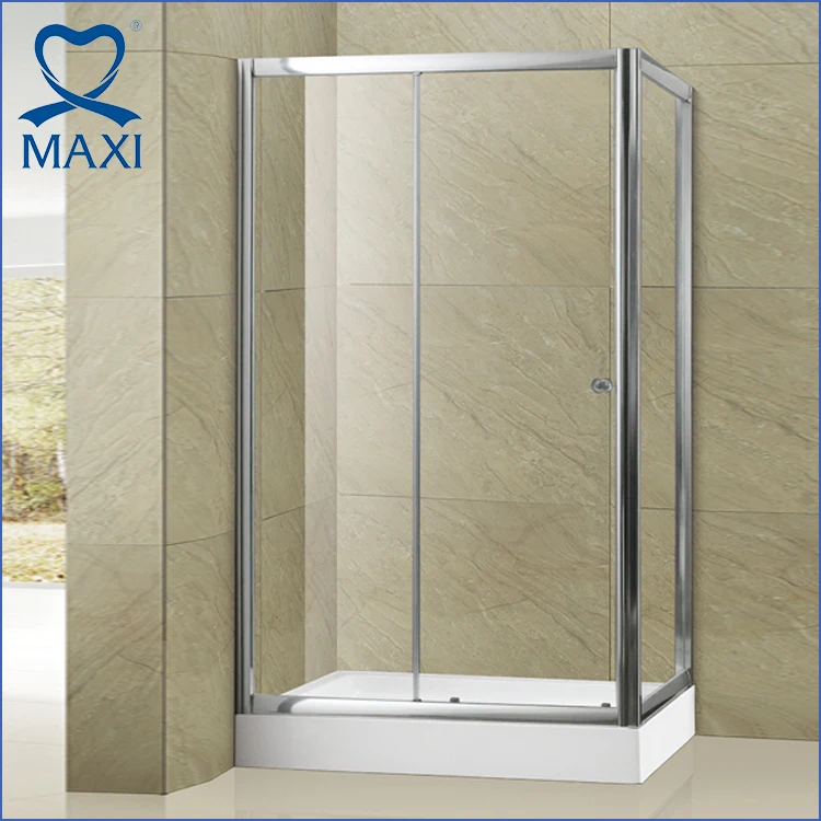 Factory direct sale stainless steel frame sliding open acrylic shower door